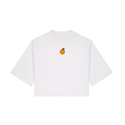 Camiseta Blanca Corta Oversize "Me cachis"