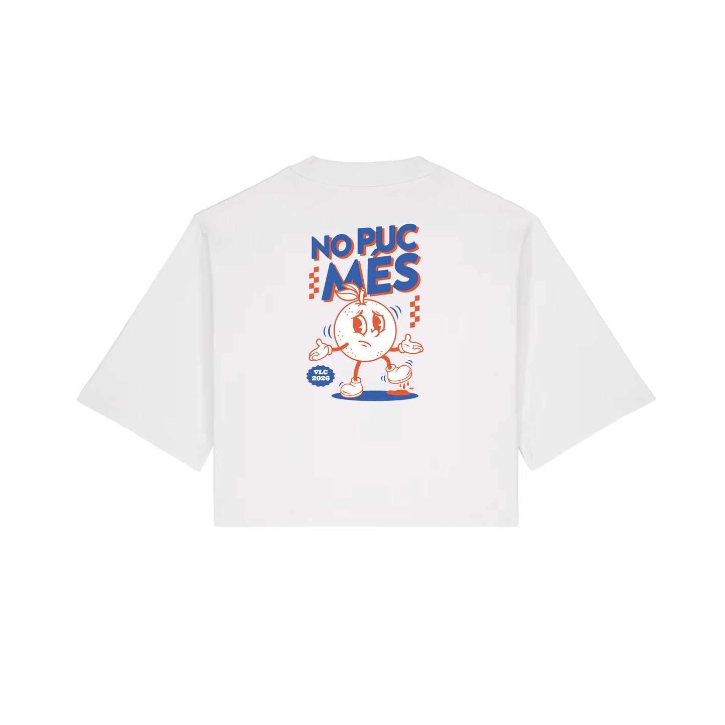 Camiseta Blanca Corta Oversize "No Puc Més"